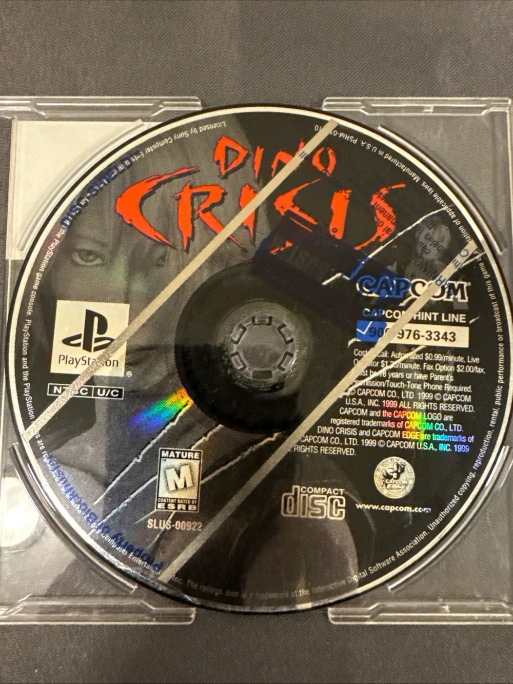 Dino Crisis (Sony PlayStation 1, 1999) PS1 Game Disc W/ Dino Crisis 2 Front Cov